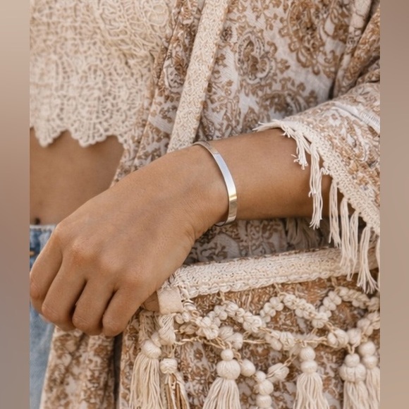 Sterling Silver open bangle stackable cuff unisex minimalist bracelet Taxco925